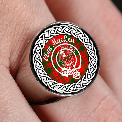 Image of Maclea Crest Clan Tartan Ring Scottish