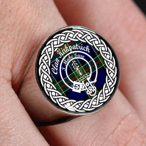 Image of Kirkpatrick Crest Clan Tartan Ring Scottish
