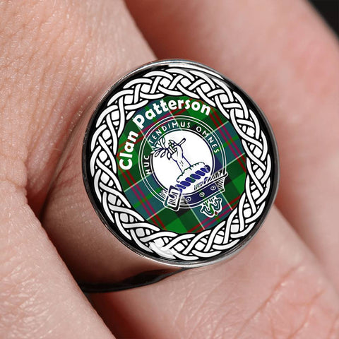 Image of Patterson Crest Clan Tartan Ring Scottish