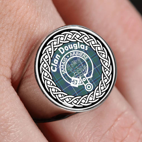 Image of Douglas Crest Clan Tartan Ring Scottish