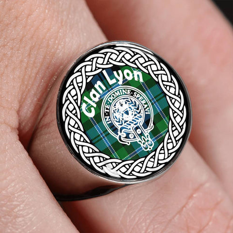 Image of Lyon Crest Clan Tartan Ring Scottish