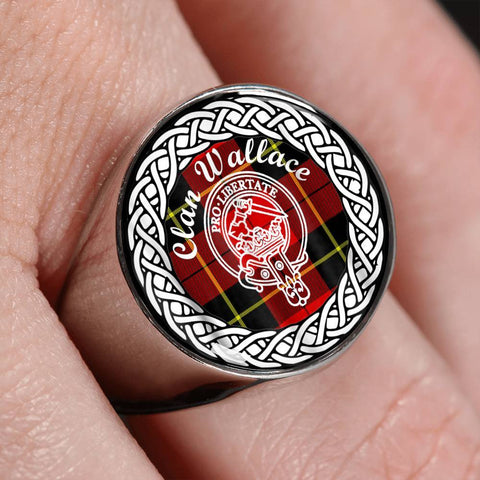 Image of Wallace Crest Clan Tartan Ring Scottish
