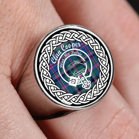 Image of Cooper Crest Clan Tartan Ring Scottish