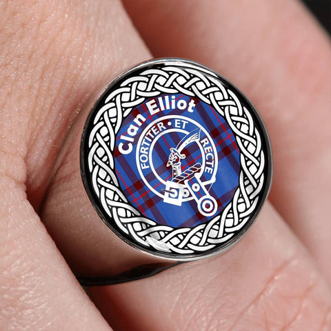 Image of Elliot Crest Clan Tartan Ring Scottish
