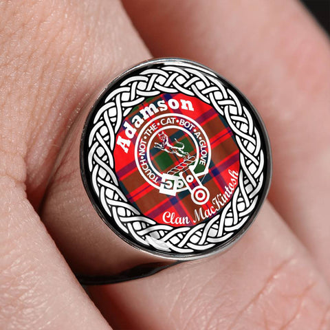 Image of Adamson Crest Clan Tartan Ring Scottish