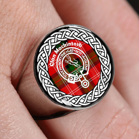 Image of Mackintosh Crest Clan Tartan Ring Scottish