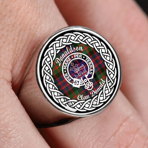 Image of Donaldson Clan Donald Crest Clan Tartan Ring Scottish