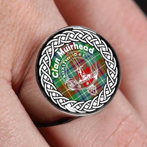 Image of Muirhead Crest Clan Tartan Ring Scottish
