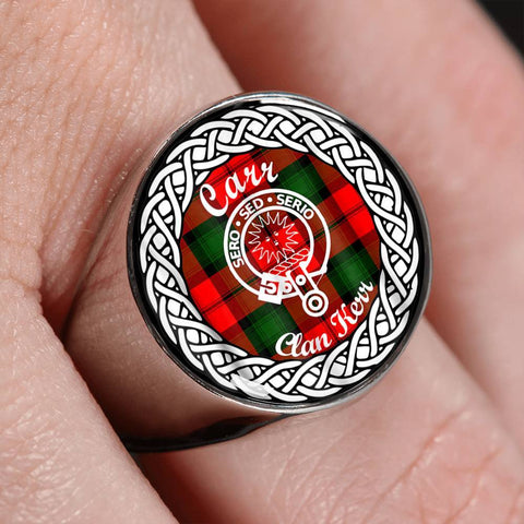 Image of Carr Crest Clan Tartan Ring Scottish