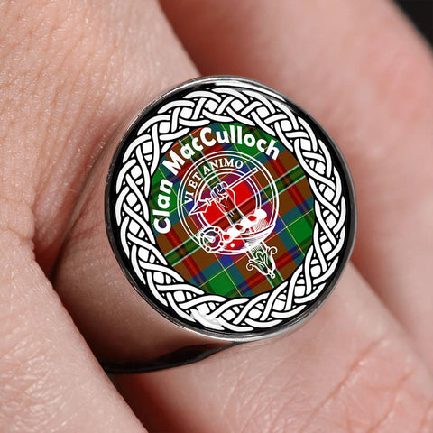 Image of MacCullock Crest Clan Tartan Ring Scottish