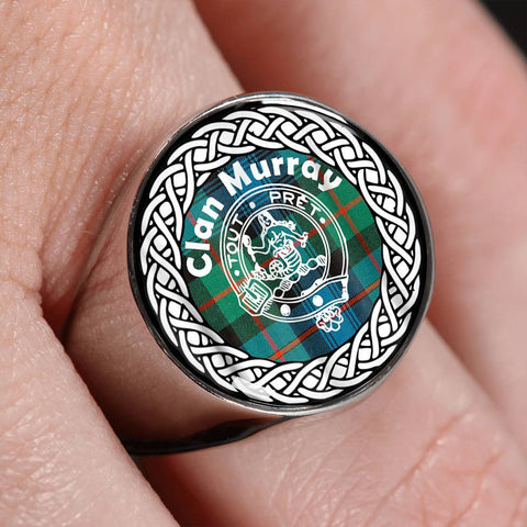Image of Murray Crest Clan Tartan Ring Scottish