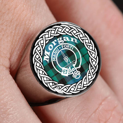 Image of Morgan Crest Clan Tartan Ring Scottish