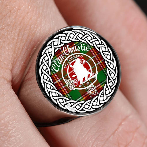 Image of Christie Crest Clan Tartan Ring Scottish
