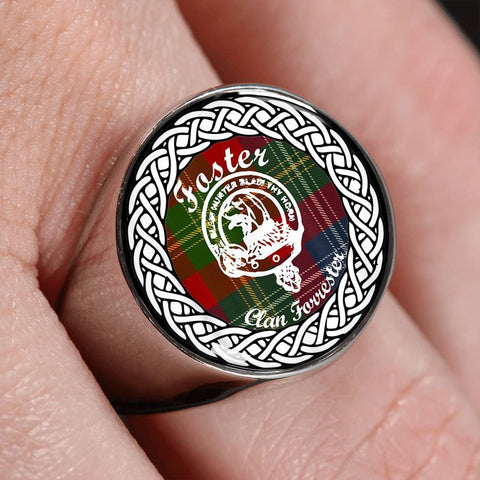 Image of Foster Crest Clan Tartan Ring Scottish