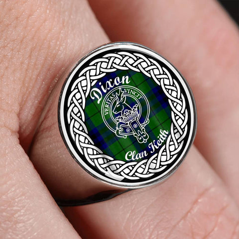 Image of Dixon Clan Keith Crest Clan Tartan Ring Scottish