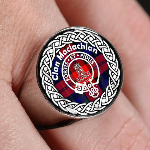 Image of Maclachlan Crest Clan Tartan Ring Scottish