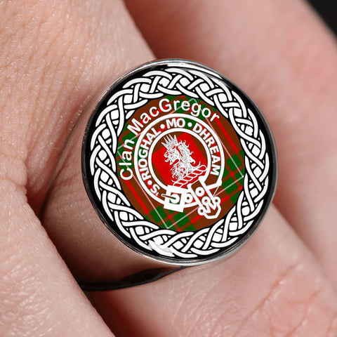 Image of MacGregor Crest Clan Tartan Ring Scottish