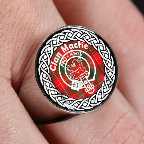 Image of Macfie Crest Clan Tartan Ring Scottish