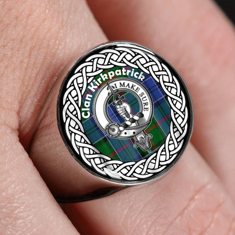 Image of Kirkpatrick Old Crest Clan Tartan Ring Scottish