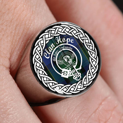 Image of Hope Crest Clan Tartan Ring Scottish