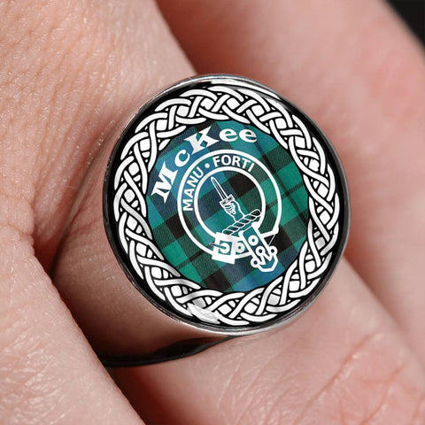 Image of McKee Crest Clan Tartan Ring Scottish