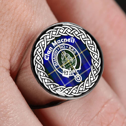 Image of Macneil Crest Clan Tartan Ring Scottish