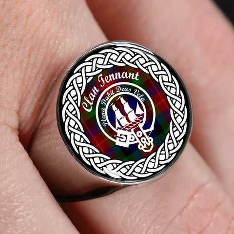 Image of Tennant Crest Clan Tartan Ring Scottish
