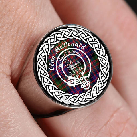Image of McDonald Crest Clan Tartan Ring Scottish