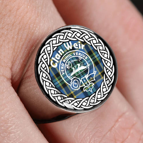 Image of Weir Crest Clan Tartan Ring Scottish