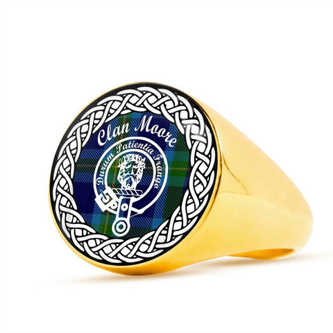 Image of Moore Crest Clan Tartan Ring Scottish