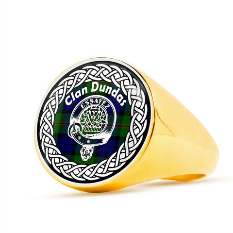 Image of Dundas Crest Clan Tartan Ring Scottish