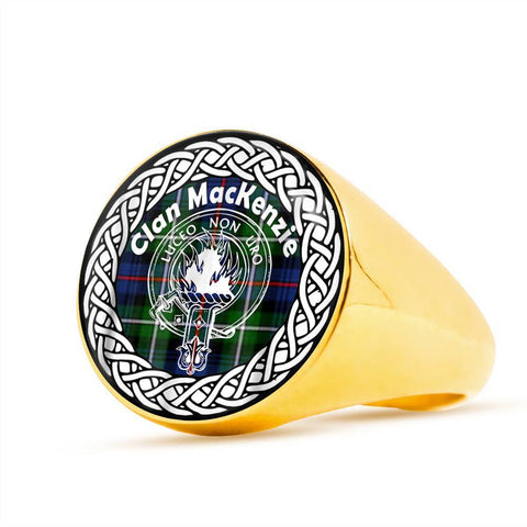 Image of MacKenzie Crest Clan Tartan Ring Scottish