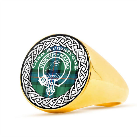Image of Armstrong Crest Clan Tartan Ring Scottish
