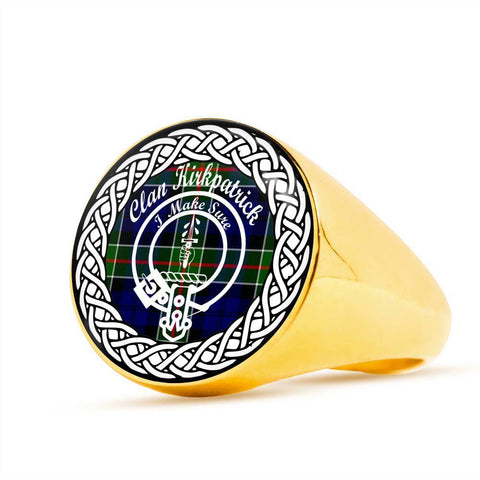 Image of Kirkpatrick Crest Clan Tartan Ring Scottish