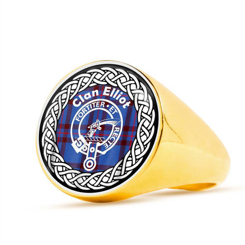 Image of Eliiot Crest Clan Tartan Ring Scottish