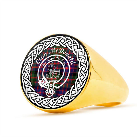Image of McDonald Crest Clan Tartan Ring Scottish