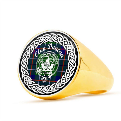 Image of Duncan Crest Clan Tartan Ring Scottish