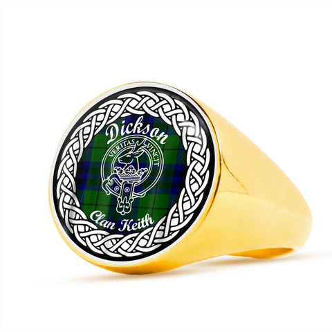 Image of Dickson Crest Clan Tartan Ring Scottish