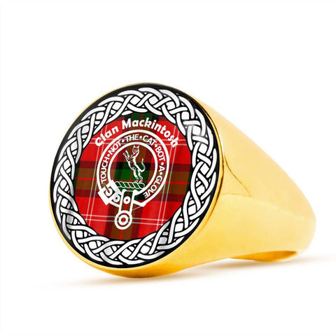 Image of Mackintosh Crest Clan Tartan Ring Scottish