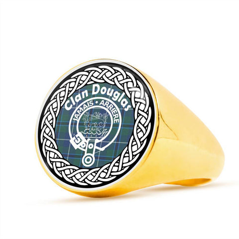 Image of Douglas Crest Clan Tartan Ring Scottish