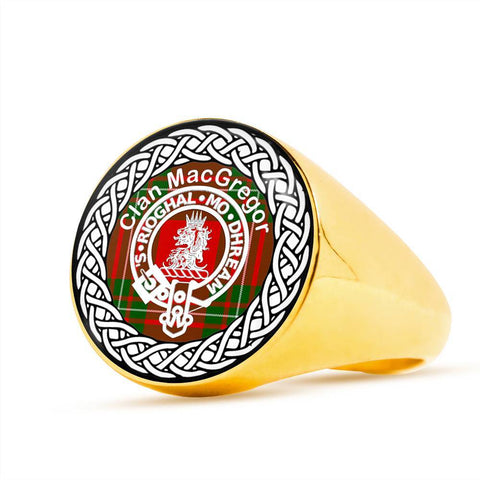 Image of MacGregor Crest Clan Tartan Ring Scottish