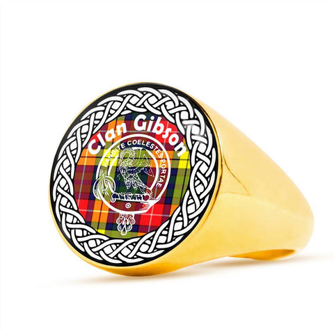 Image of Gibson Crest Clan Tartan Ring Scottish