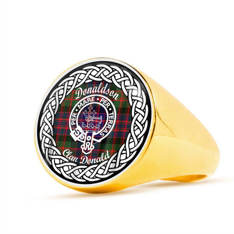Image of Donaldson Clan Donald Crest Clan Tartan Ring Scottish