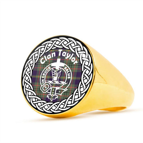 Image of Taylor Crest Clan Tartan Ring Scottish