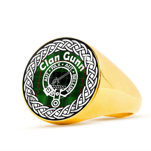 Image of Gunn Crest Clan Tartan Ring Scottish