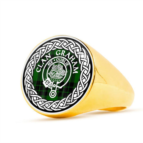 Image of Graham Crest Clan Tartan Ring Scottish