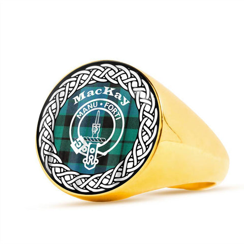 Image of MacKay Crest Clan Tartan Ring Scottish