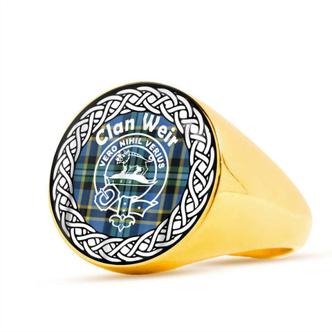 Image of Weir Crest Clan Tartan Ring Scottish