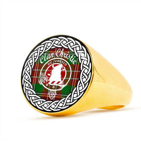 Image of Christie Crest Clan Tartan Ring Scottish