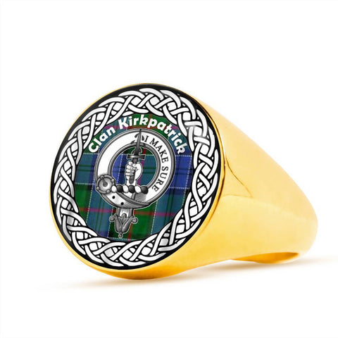 Image of Kirkpatrick Old Crest Clan Tartan Ring Scottish